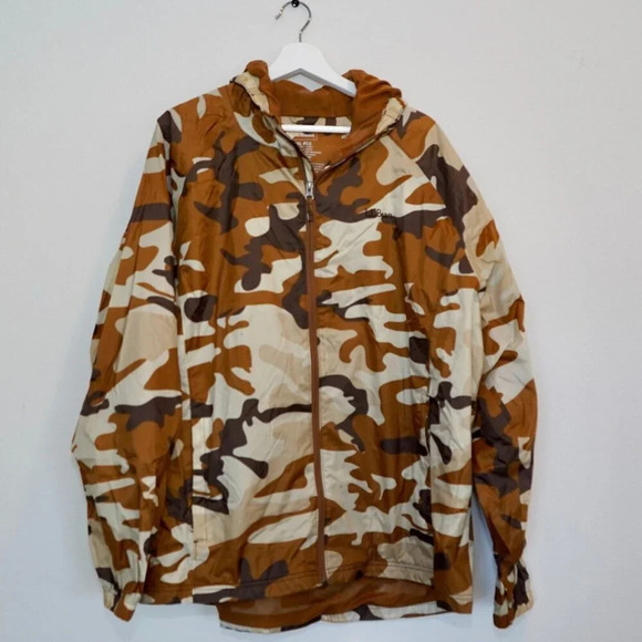 L.L.BEAN Nylon Jacket‎ Brown Camouflage Camofra 290527 Mens Size 2XL Rain Jacket - Picture 1 of 5